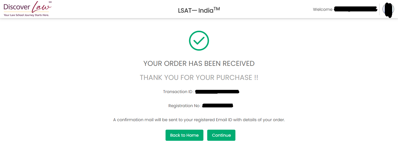 LSAT—India Application - Confirmation 