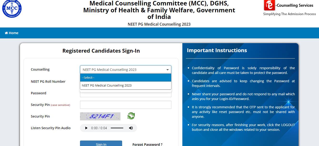 NEET PG round 3 counselling 2023 registration begins at mcc.nic.in