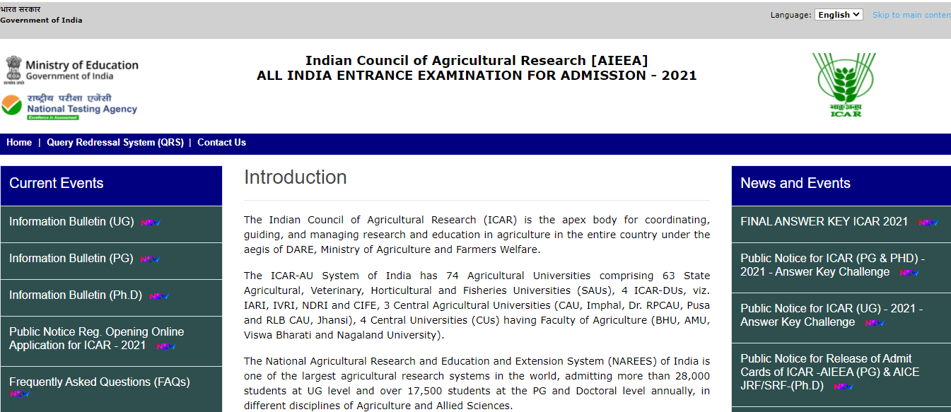 ICAR AIEEA Application Form 2024 (Soon), Registration Date, Fees, How