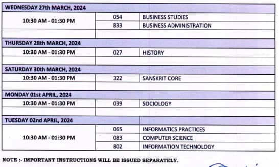 CBSE Class 12 Date Sheet 2024 (Revised)- CBSE 12th Exam Starts From ...