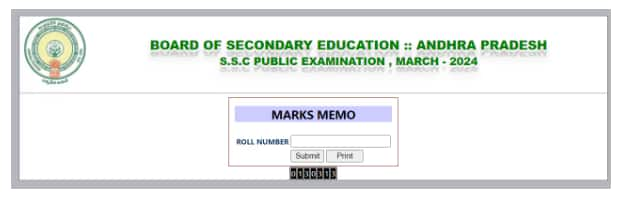 AP SSC Result Login Window