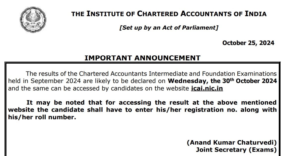 ca result time, icai ca result, icai result, ca September 2024 result date, icai ca foundation result, ca foundation result date, ca foundation result time, ca inter result time, ca foundation result date 2024, ca inter result date