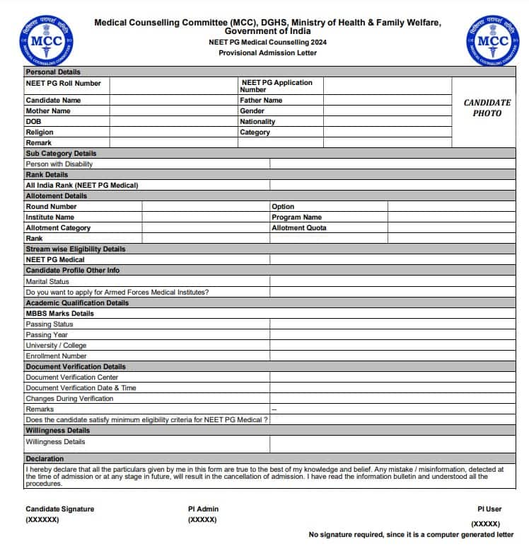 neet pg admission letter 2024, neet pg counselling 2024, neet pg 2024 counselling, mcc.nic.in, intramcc.nic.in, 