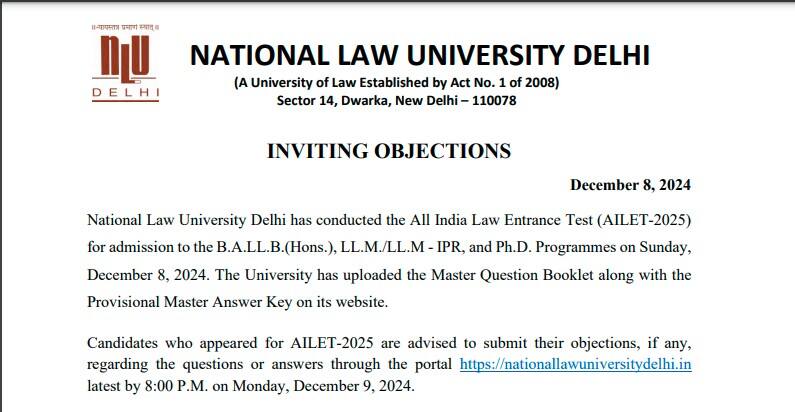 ailet-2025-nlu-delhi-answer-key-notification-featured-image