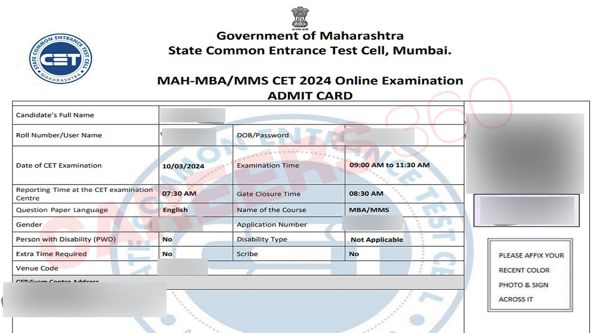 MAH MBA CET Admit Card 2024 (Released) Direct Link, Download MAH CET