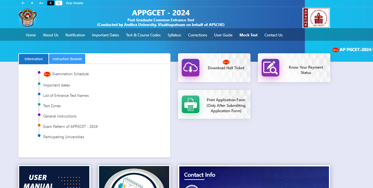 AP PGCET 2024 Hall Ticket (Out), Download APPGCET Admit Card cets