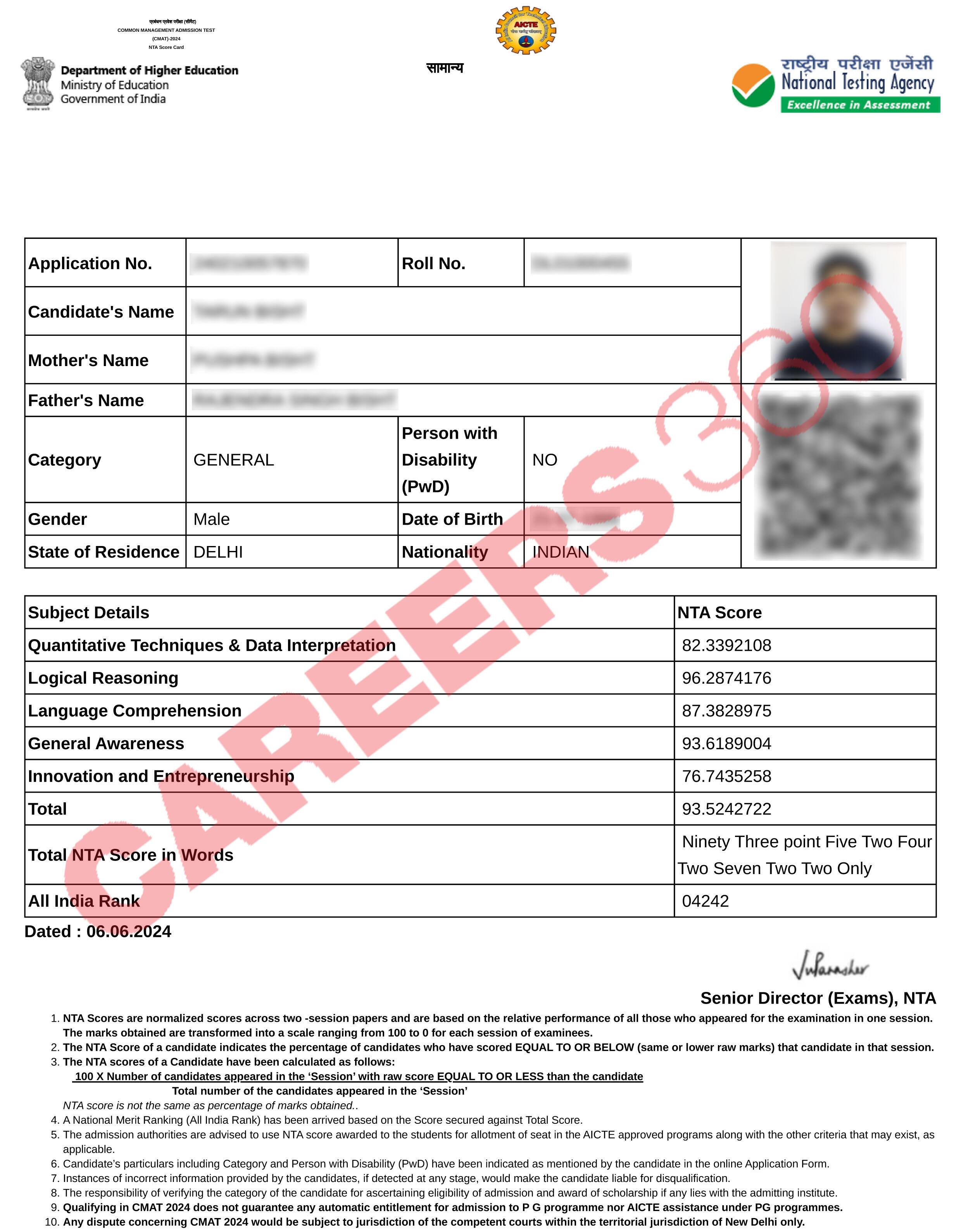 CMAT Result 2024 (OUT) NTA Results cmat.nta.nic.in, Direct Link to