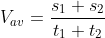 V_{av}= \frac{s_{1}+s_{2}}{t_{1}+t_{2}}