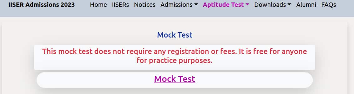 IAT Mock test official website