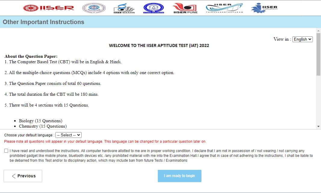 IAT Mock test questions