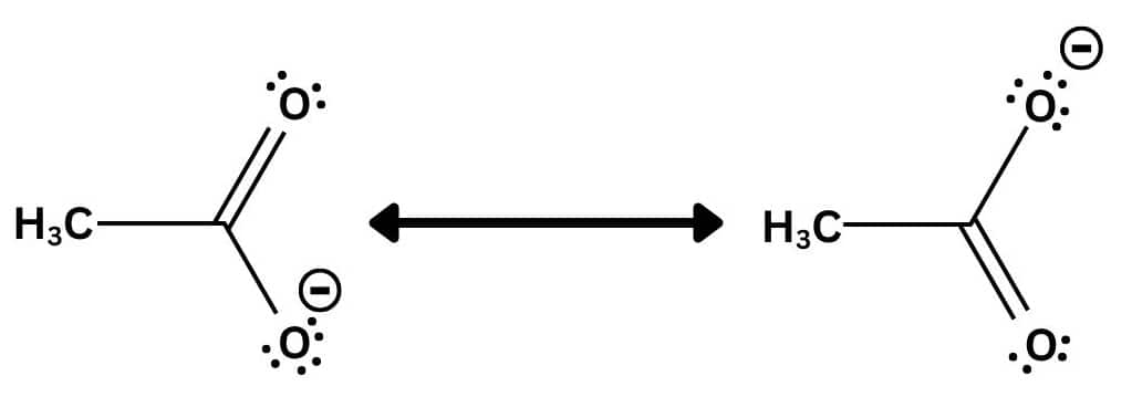 resonance structure of acetate ion
