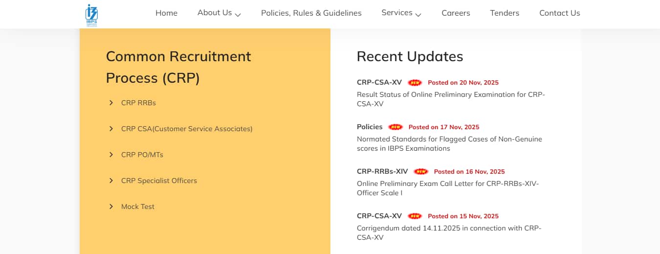 IBPS Clerk Prelims Result 2025 Website