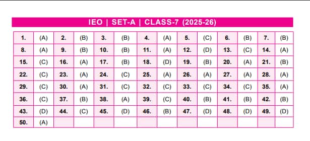SOF IEO Class 7 Answer Key 2025