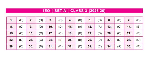 SOF IEO Class 3 Answer Key 2025