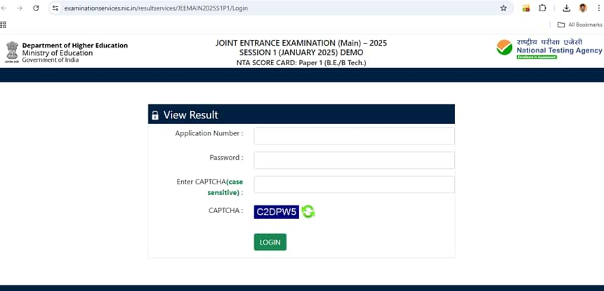 JEE Main 2025 session 1 demo scorecard out at examinationservices.nic.in