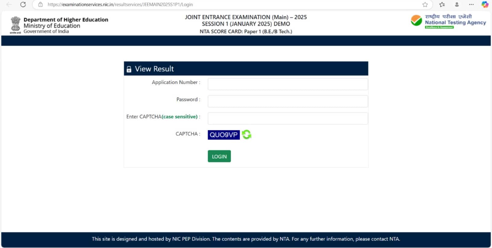 jee main result link 2025 is out for demo. 