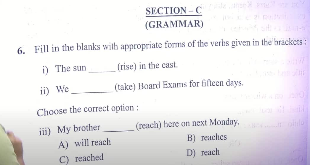 RBSE class 10th English question Paper