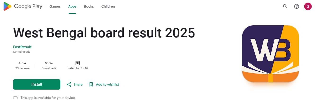 West Bengal Board HS Result 2025 via Android App
