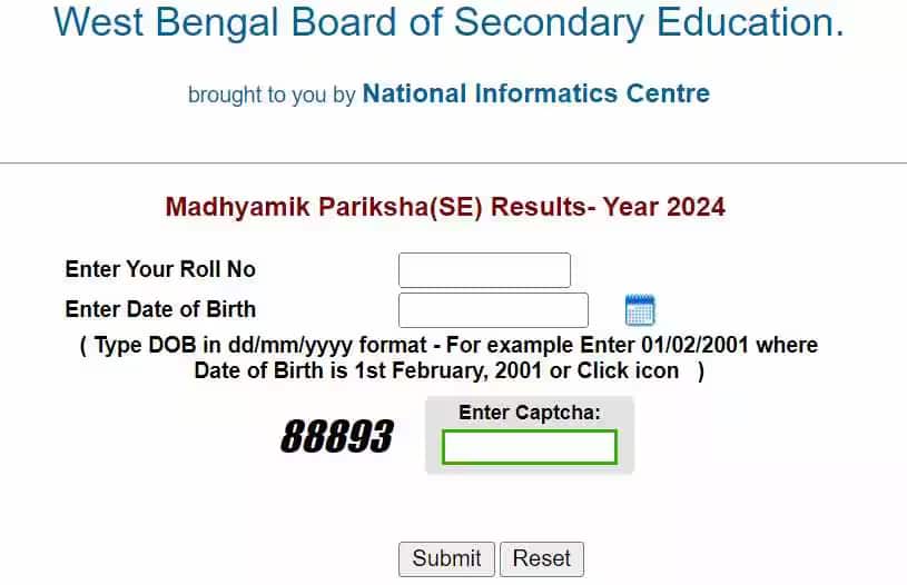 West Bengal Madhyamik Result Roll Number