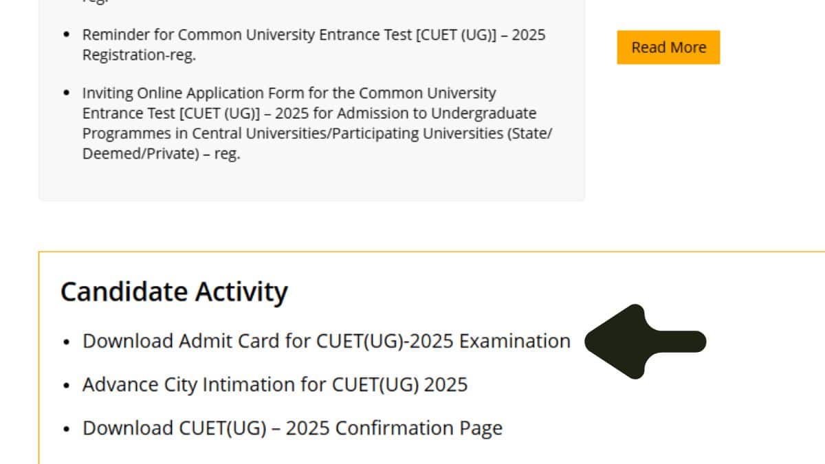Download CUET UG admit card 2025 