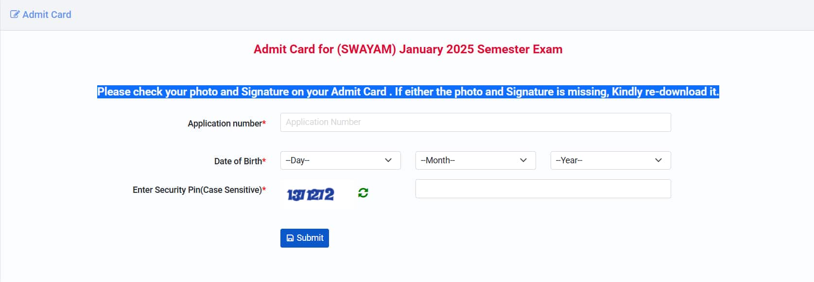 NTA-Swayam-admit-card-login-window-2025