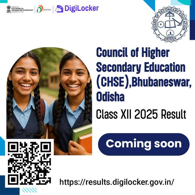 The Odisha Class 12 result 2025 will be announced on the official website at orissaresults.nic.in and chseodisha.nic.in.