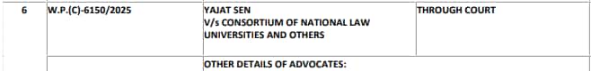 Advance Cause List May 26 - CLAT UG