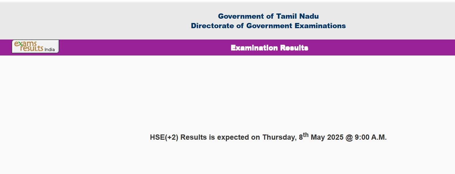 TN 12th result 2025 for around 8 lakh students on tnresults.nic.in and dgntn.gov.in. 