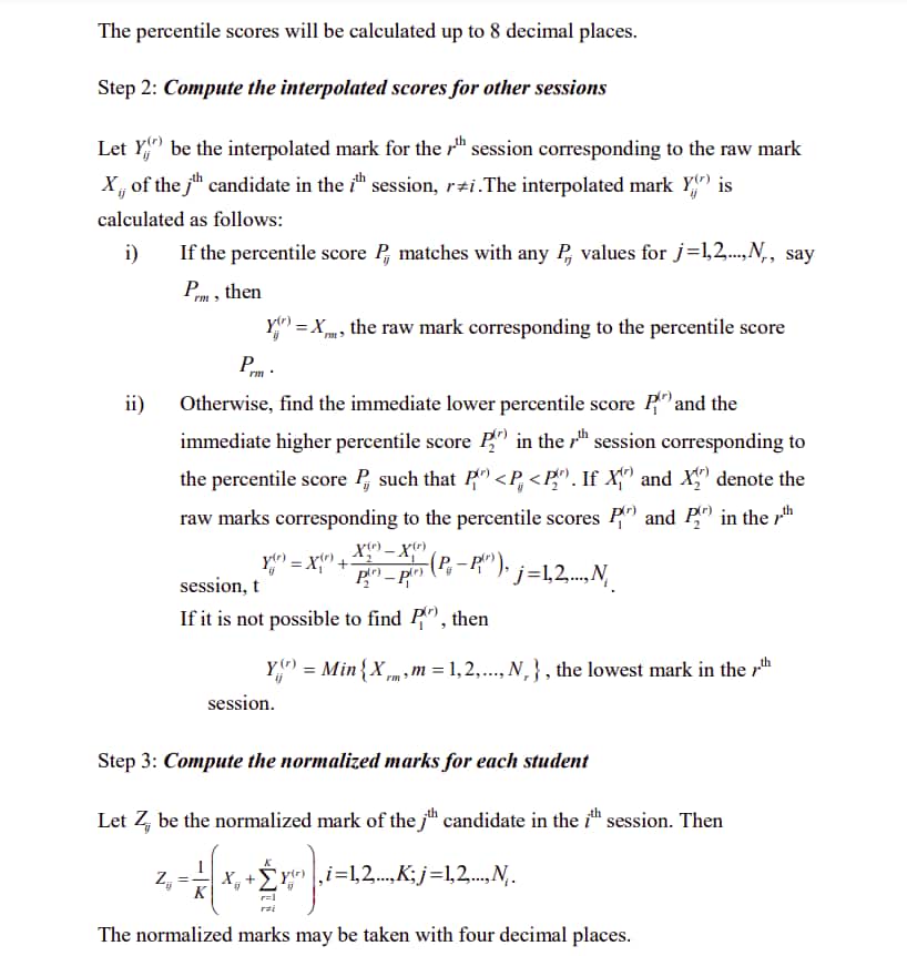 KEAM Percentile Calculation method