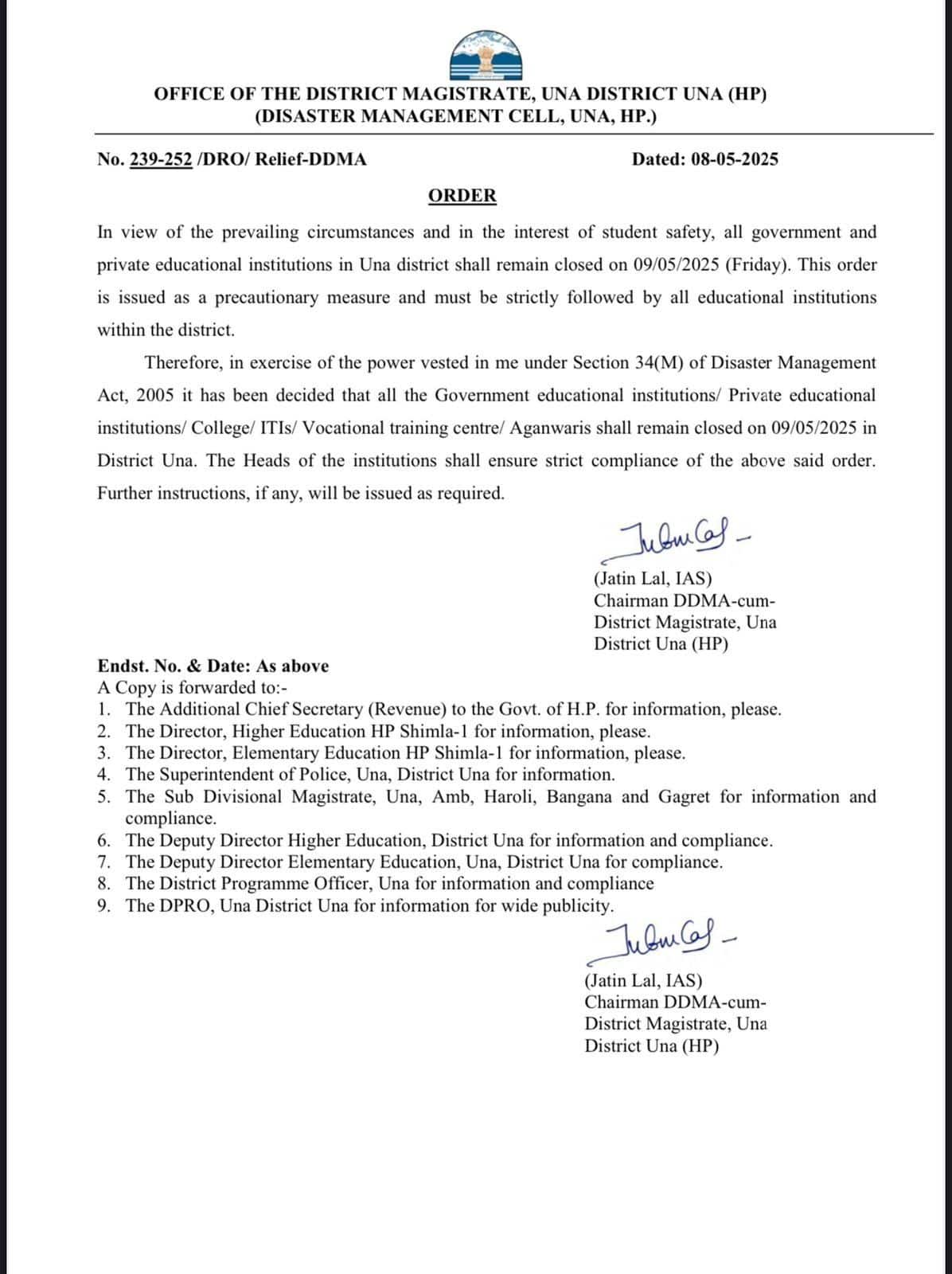 Chandigarh, Una schools, colleges closed amid India Pakistan WAR 2025 news.
