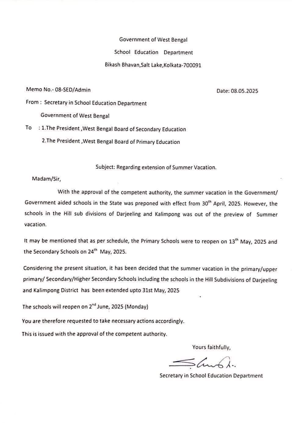 West Bengal schools closed till May 31 amid India Pakistan war 2025. .