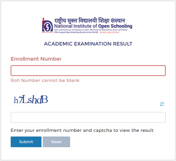 NIOS Class 12 Result 2025