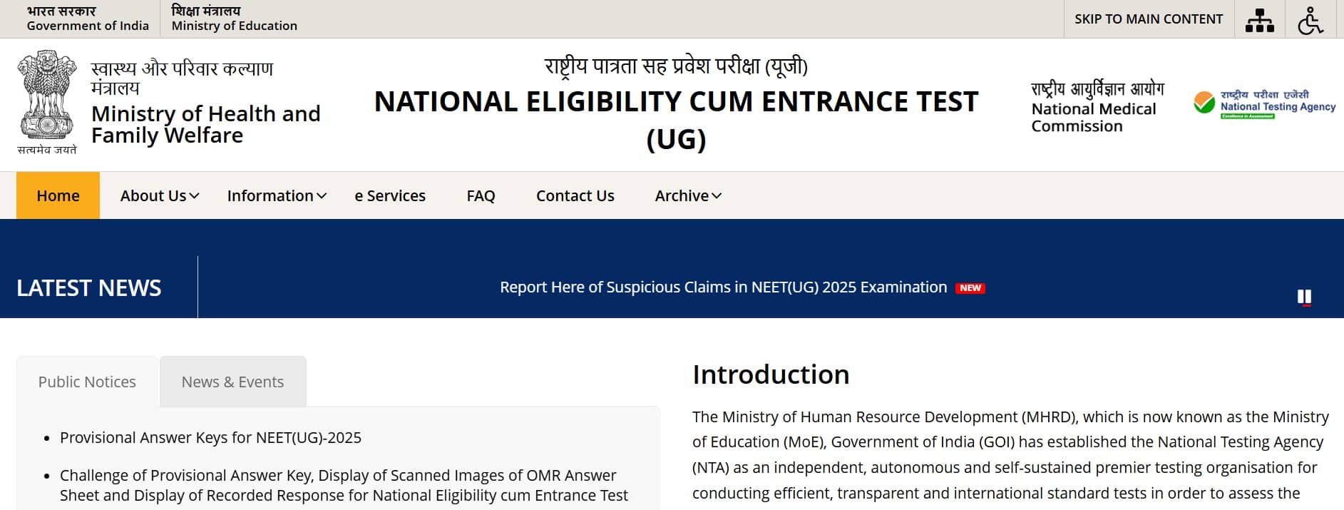 NEET result link 2025 will be hosted on the official website, neet.nta.nic.in. 
