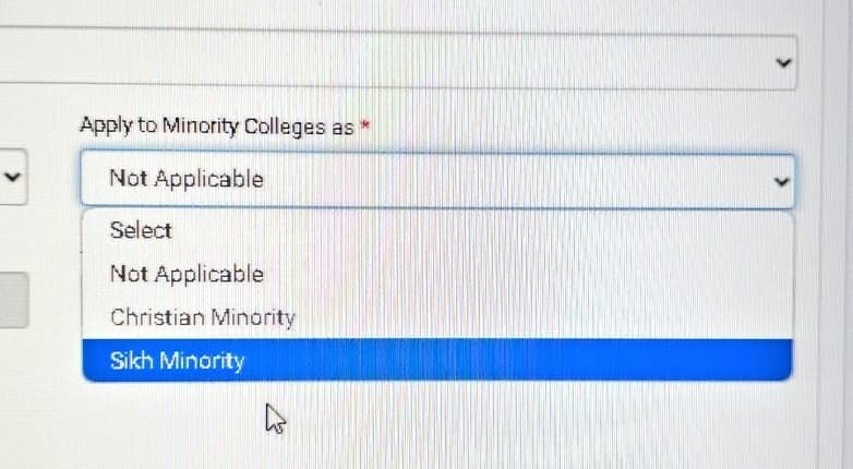 Muslim minority option missing in the DU CSAS UG admission form 2025. 