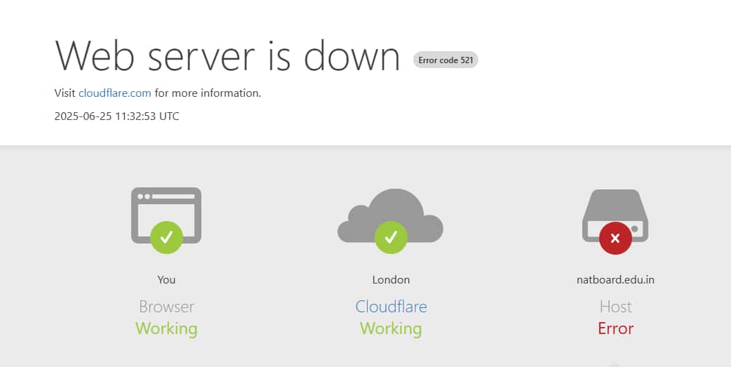 GPAT result website error 
