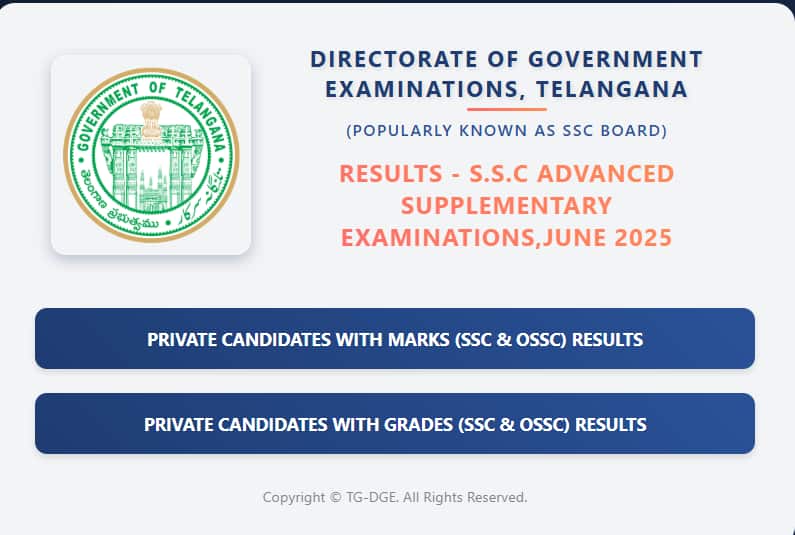 TS SSC A.S.E Result 2025