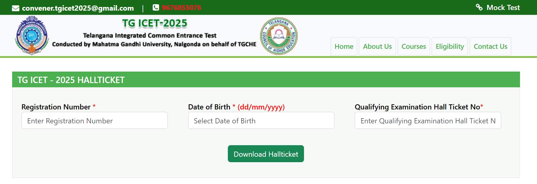 TG ICET hall ticket 2025 download 