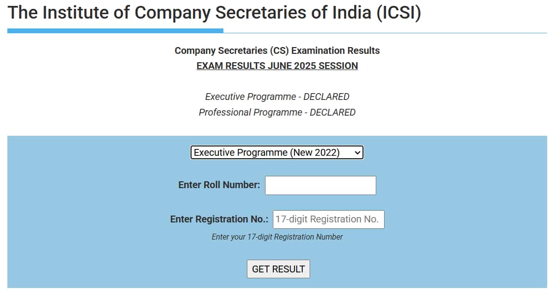 Candidates can download the ICSI CS Executive, Professional result 2025 on the official website, icsi.edu.