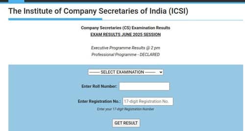 ICSI CS Professional result 2025 link at icsi.edu