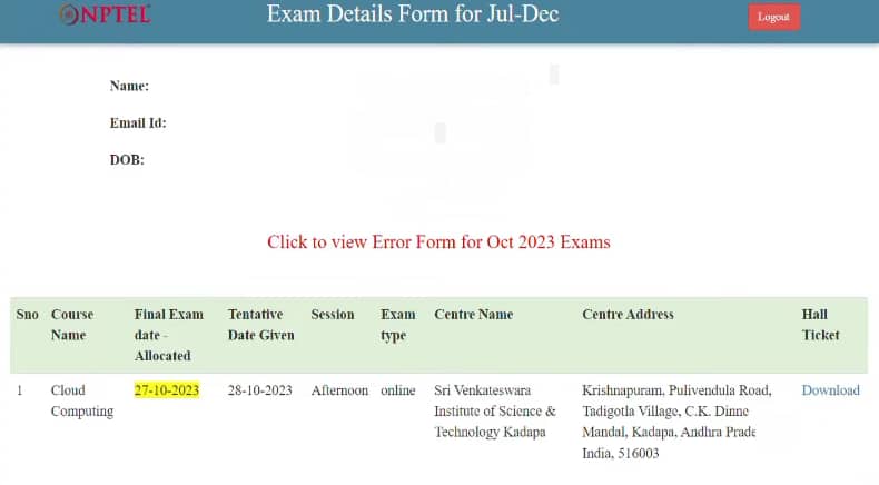 Candidate Detail Page