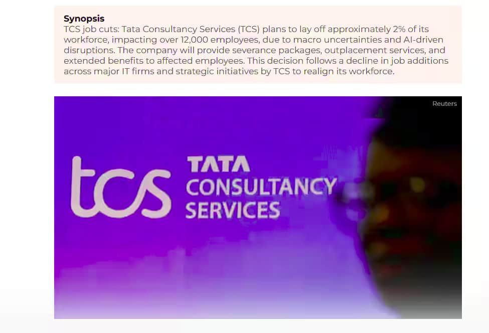 TCS Layoffs 12,000 Senior, Mid-Level Staffs
