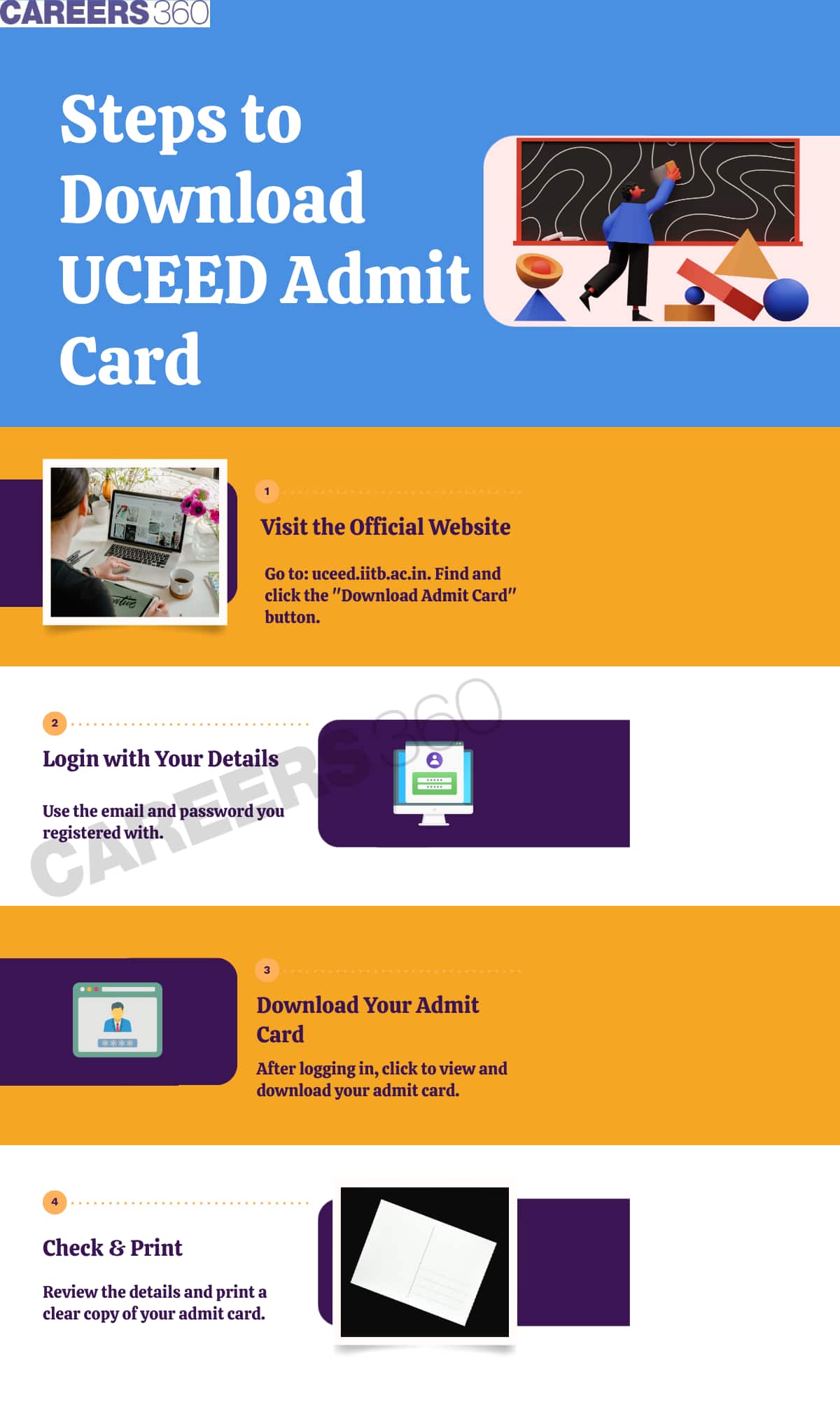 steps to download uceed admit card