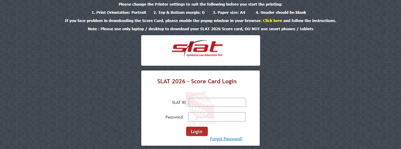 SLAT 2026 Official Website