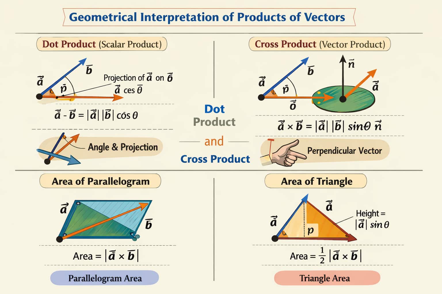 Geometric representation of product of vectors