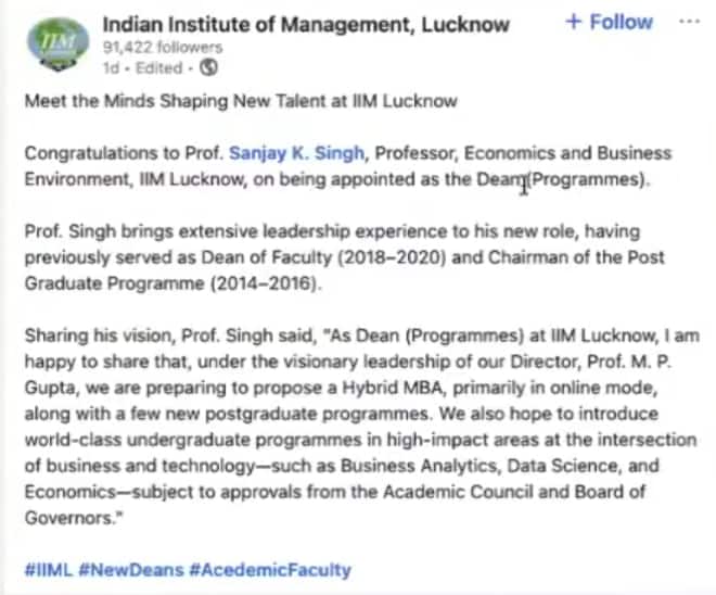 IIM Lucknow UG Course
