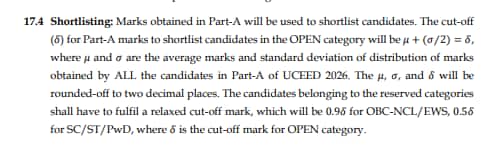 uceed-2026-part-a-shortlisting-criteria