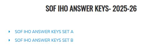 SOF IHO Answer Key