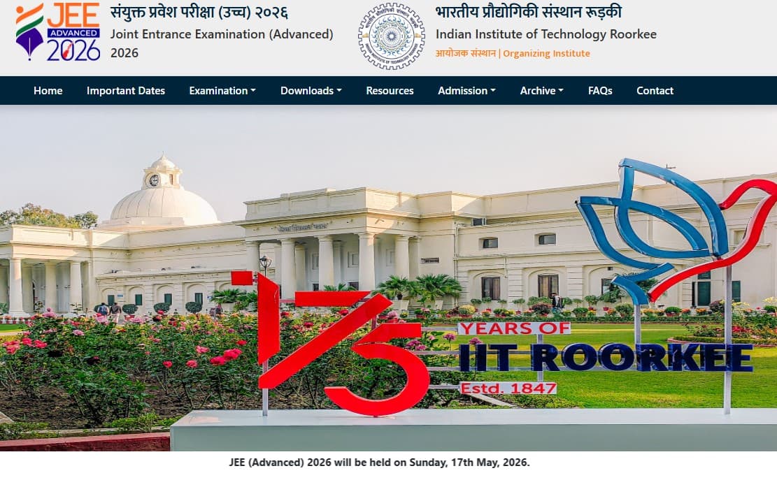 IIT Roorkee will conduct JEE Advanced 2026 exam on May 17. 