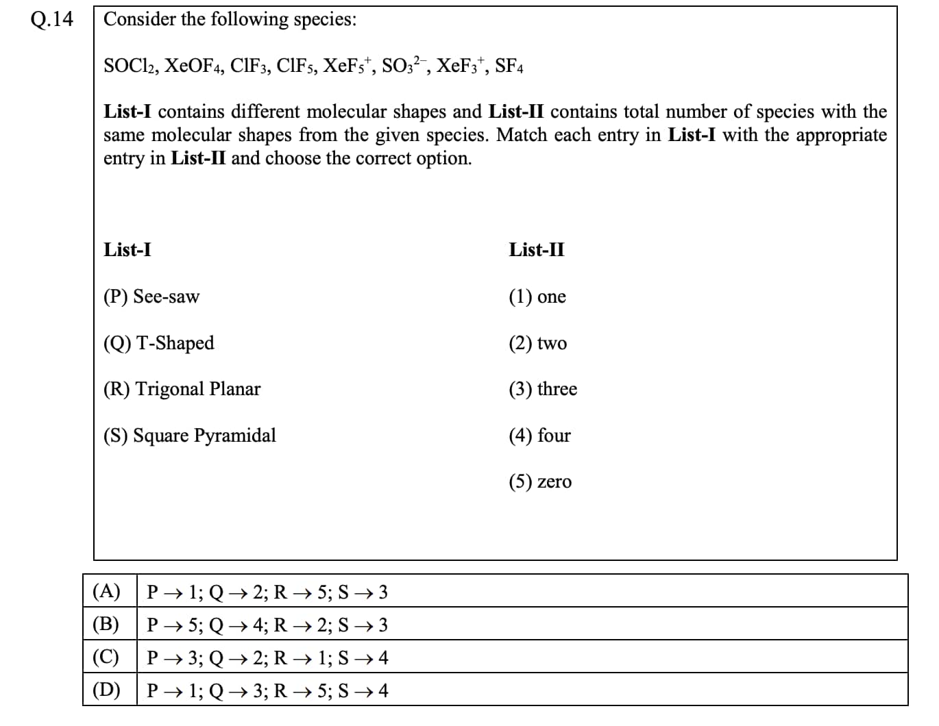 JEE Advanced Chemistry Paper 1 Question 14