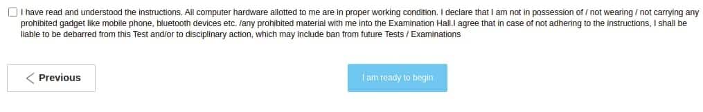 Mock test start button